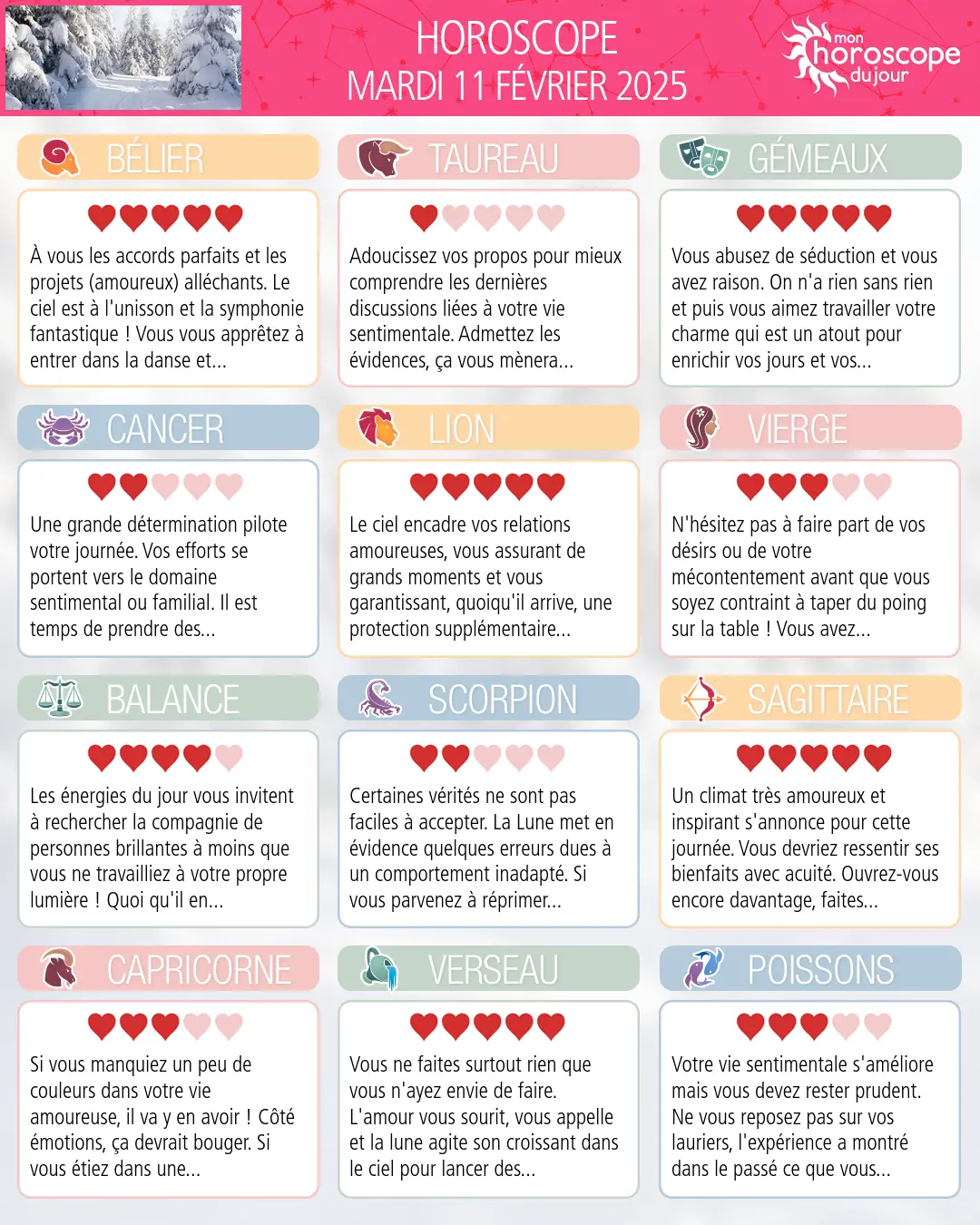 Horoscope du mardi 11 fevrier 2025