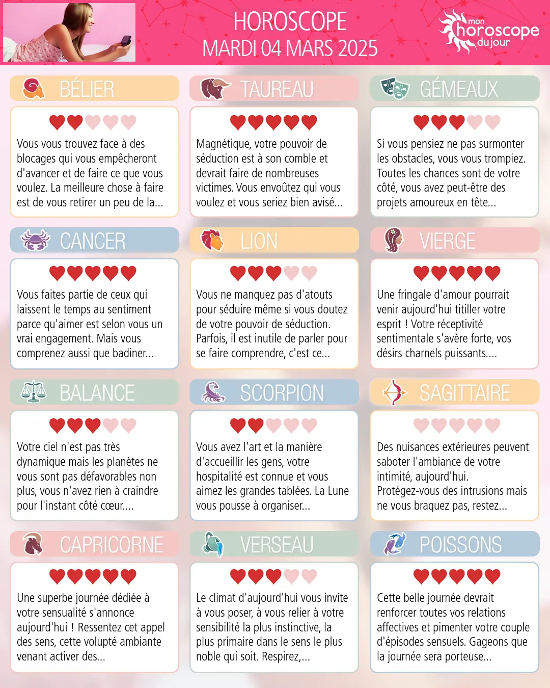 Horoscope du mardi 4 mars 2025