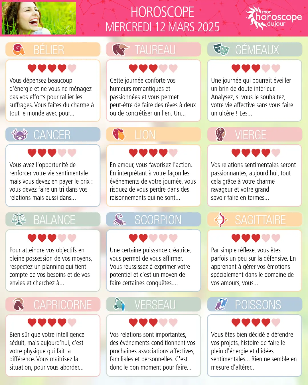 Horoscope du mercredi 12 mars 2025