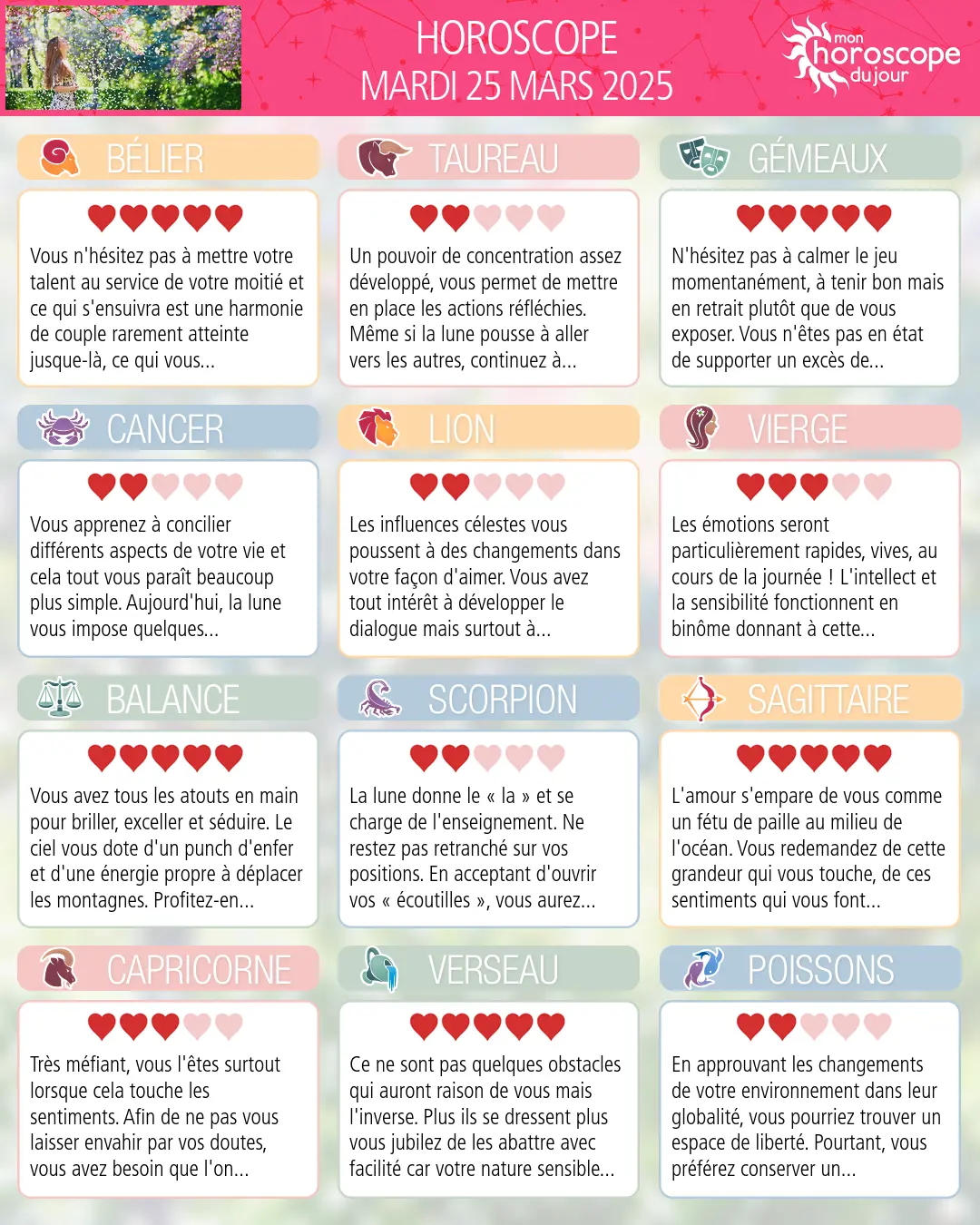 Horoscope du mardi 25 mars 2025