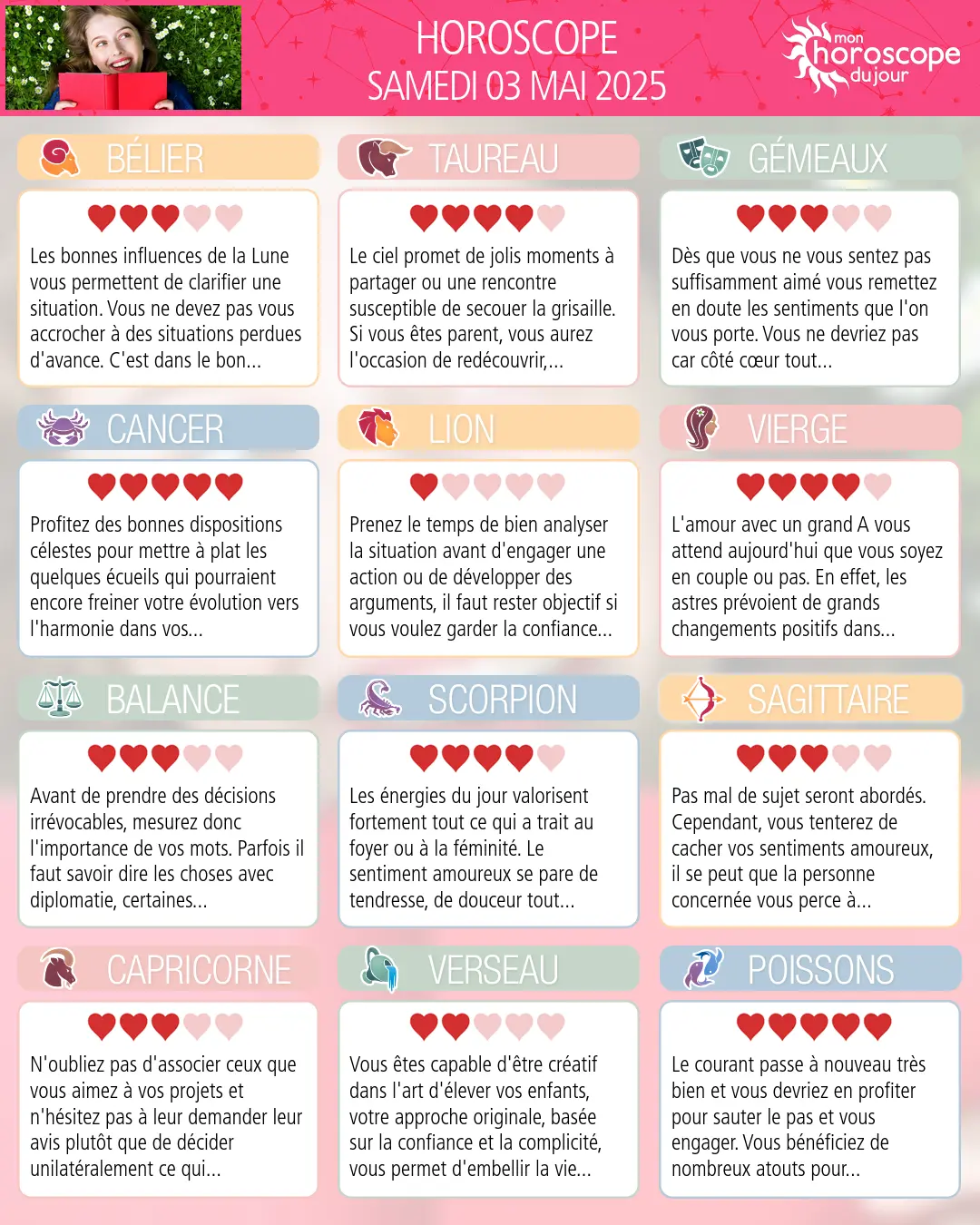 Horoscope du samedi 3 mai 2025
