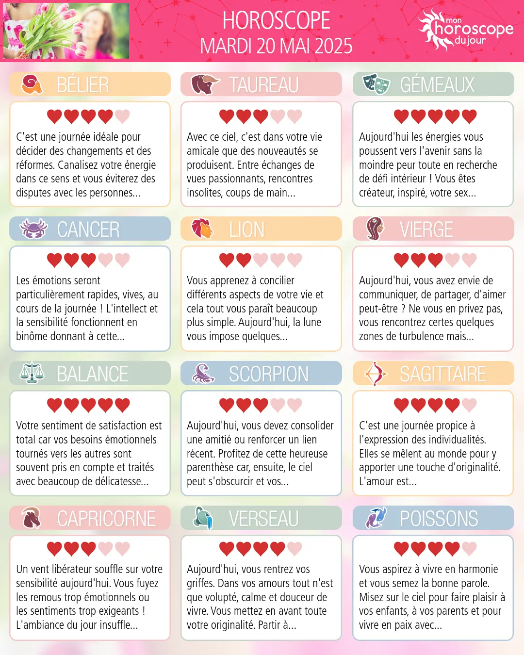 Horoscope du mardi 20 mai 2025